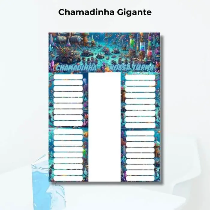 chamadinha para kit sala de aula premium fundo do mar